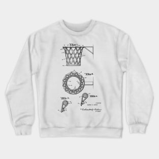 Basketball Net Vintage Patent Hand Drawing Crewneck Sweatshirt